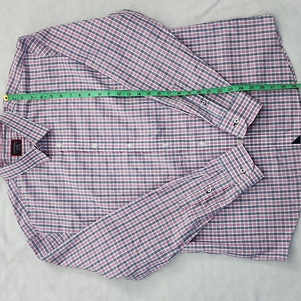 UNTUCKit Men's Wrinkle Free Checkered Cotton Button Up Dress Shirt Large - Picture 5 of 7